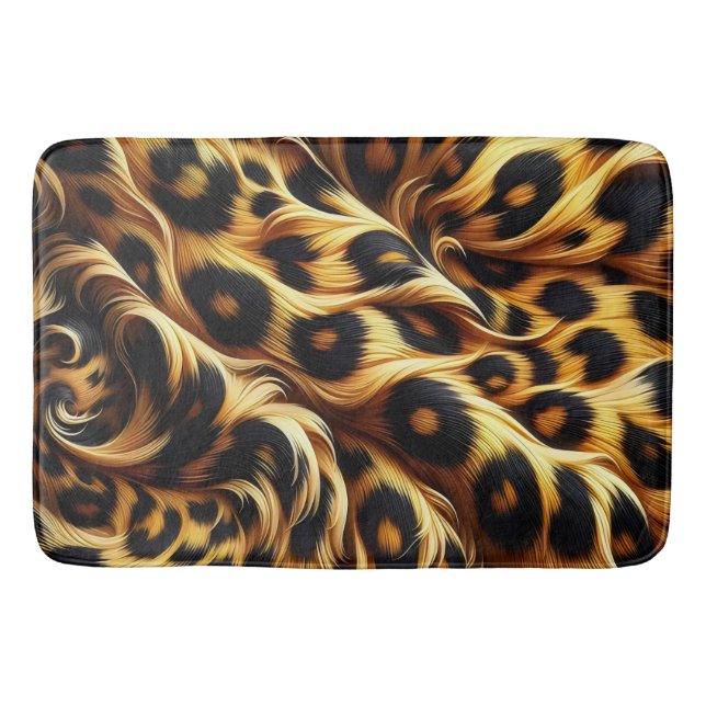 Leopard Glow: Exotischer Komfort einbinden Badematte (Vorderseite)