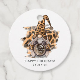 Leopard Gnome Favor Tags Geschenkanhänger