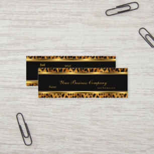 Leopard Gold Schwarz Streifen Elegant Klassisch Sk Mini Visitenkarte