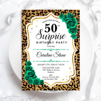 Leopard Gold White Green Überraschung 50. Geburtst
