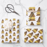 Leopard Golden Christmas Tree Muster Geschenkpapier Set<br><div class="desc">Muster</div>
