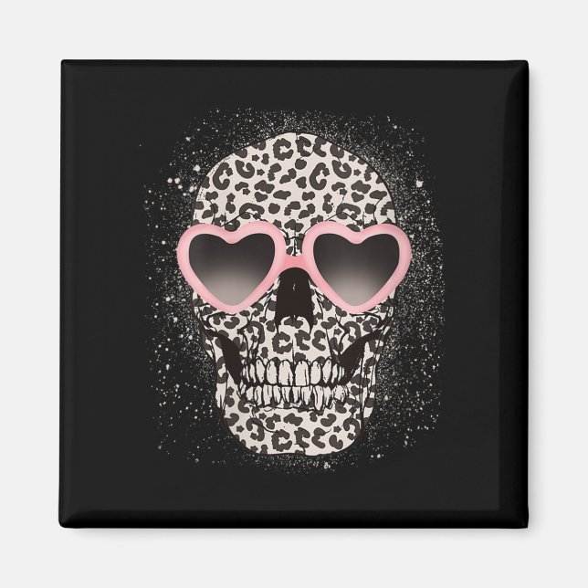 Leopard Gothic Skull Cool Skeleton Cheetah Magnet (Vorne)