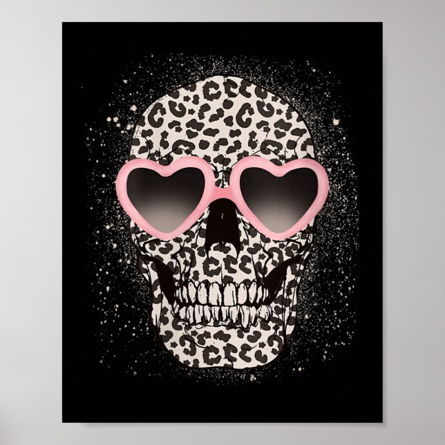 Leopard Gothic Skull Cool Skeleton Cheetah Poster (Vorne)