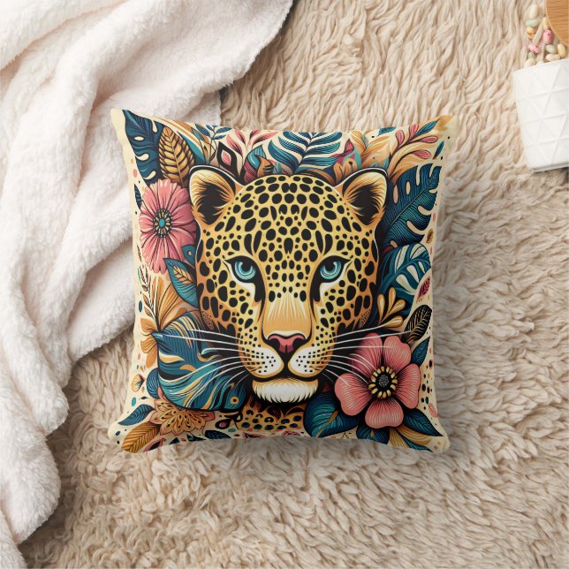 Leopard Grace: Lebendige Zweigstelle Kissen (Decke)