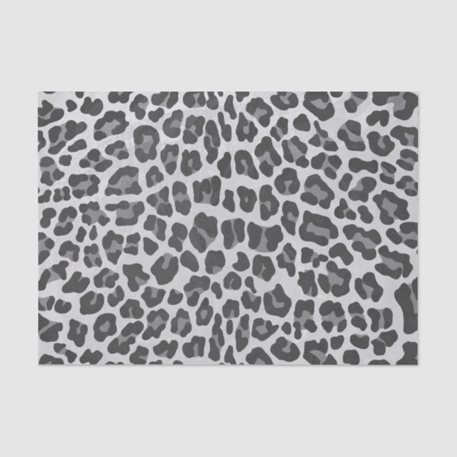 Leopard-grauer und hellgrauer Druck Seidenpapier (Vorderseite)