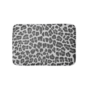 Leopard Gray and Light Gray Print Badematte