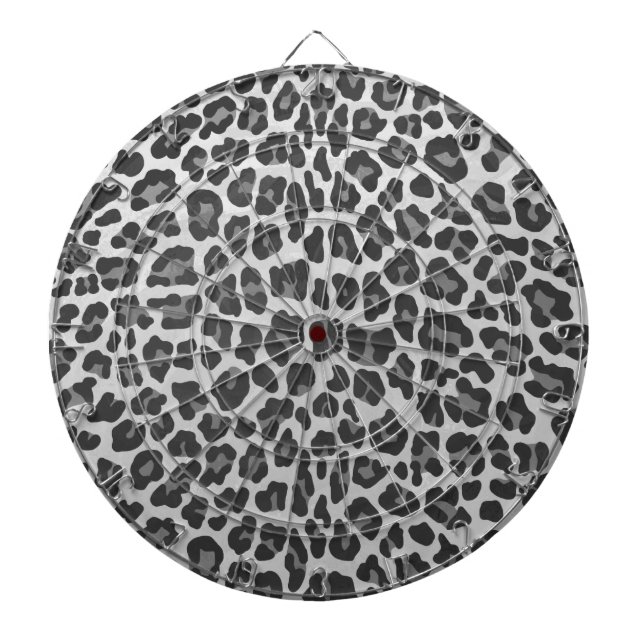 Leopard Gray and Light Gray Print Dartscheibe (vorne)