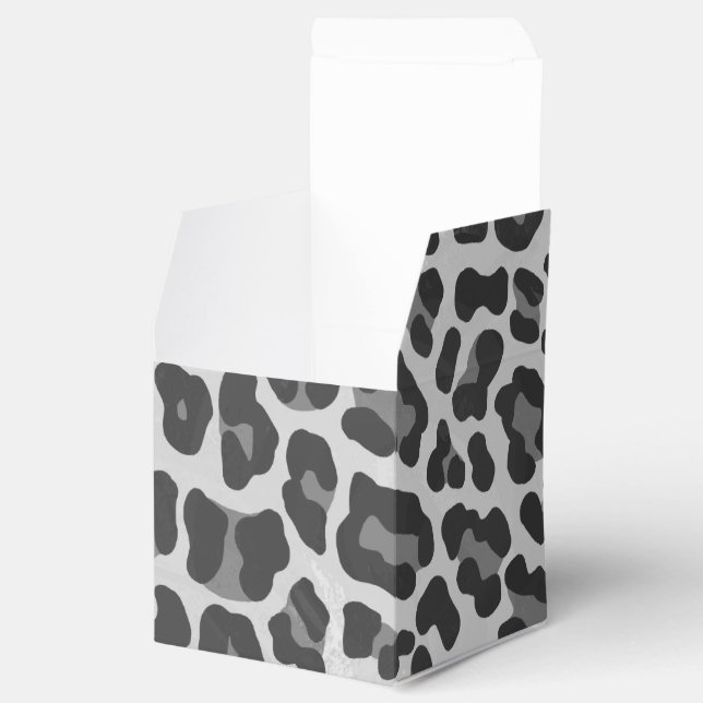 Leopard Gray and Light Gray Print Geschenkschachtel (Geöffnet)