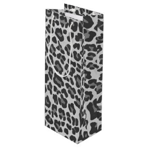 Leopard Gray and Light Gray Print Geschenktüte Für Weinflaschen