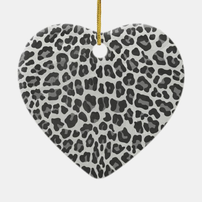 Leopard Gray and Light Gray Print Keramikornament (Hinten)