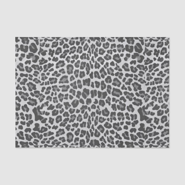 Leopard Gray and Light Gray Print Seidenpapier (Vorderseite)