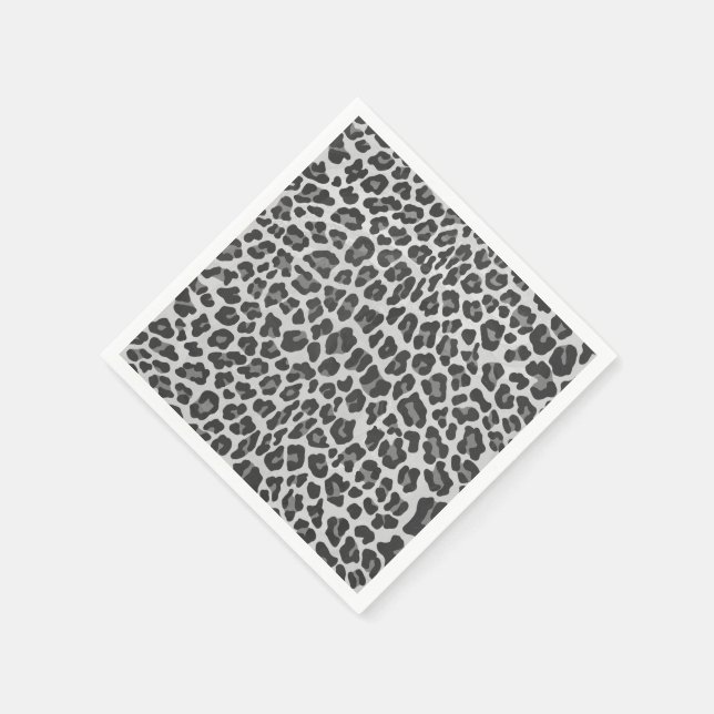 Leopard Gray and Light Gray Print Serviette (Ecke)