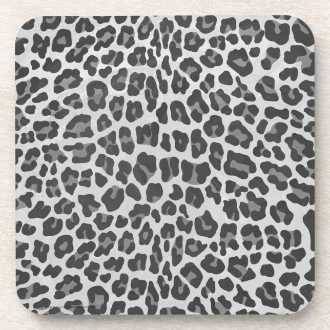 Leopard Gray and Light Gray Print Untersetzer (Vorderseite)
