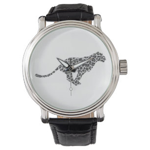 Leopard Gray and Light Gray Silhouette Armbanduhr