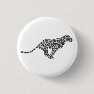 Leopard Gray and Light Gray Silhouette Button