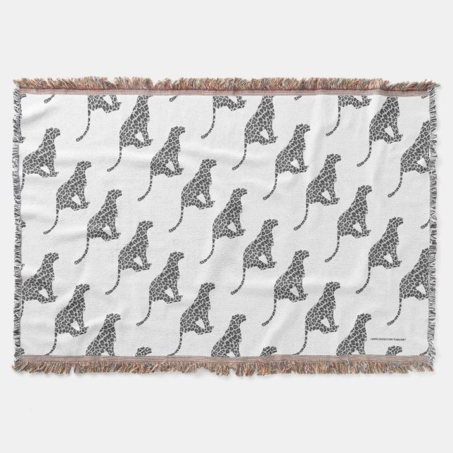 Leopard Gray and Light Gray Silhouette Decke (Vorderseite)