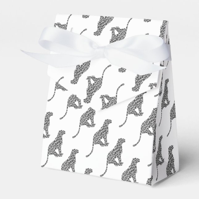 Leopard Gray and Light Gray Silhouette Geschenkschachtel (Vorderseite)