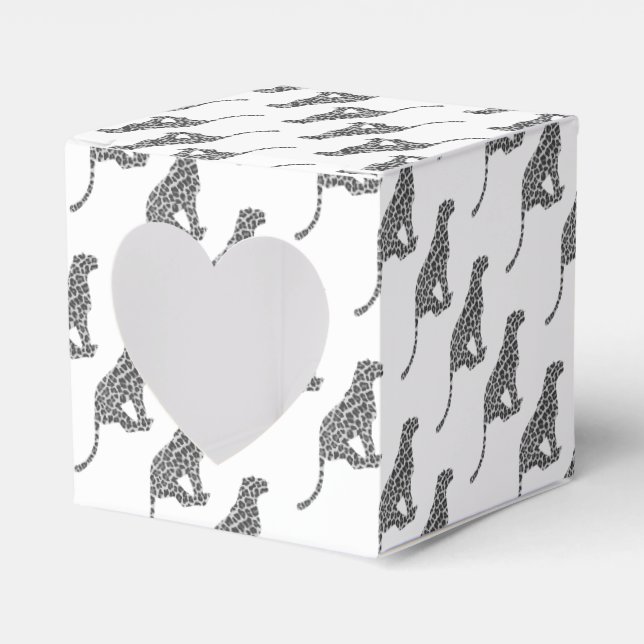 Leopard Gray and Light Gray Silhouette Geschenkschachtel (Vorderseite)