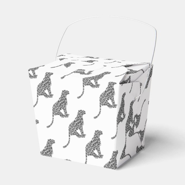 Leopard Gray and Light Gray Silhouette Geschenkschachtel (Vorderseite)
