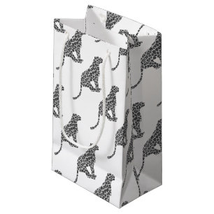 Leopard Gray and Light Gray Silhouette Kleine Geschenktüte