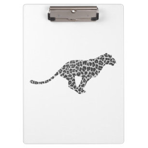Leopard Gray and Light Gray Silhouette Klemmbrett