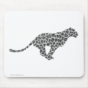 Leopard Gray and Light Gray Silhouette Mousepad