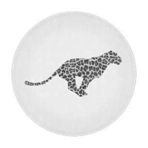 Leopard Gray and Light Gray Silhouette Schneidebrett