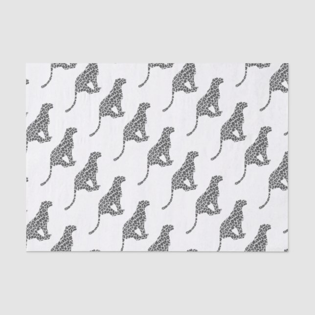 Leopard Gray and Light Gray Silhouette Seidenpapier (Vorderseite)