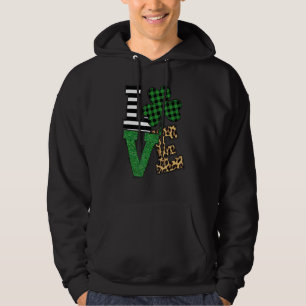Leopard & Green Buffalo Karierte Liebe St Patrick' Hoodie
