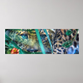 LEOPARD GREEN EYES GAZER POSTER