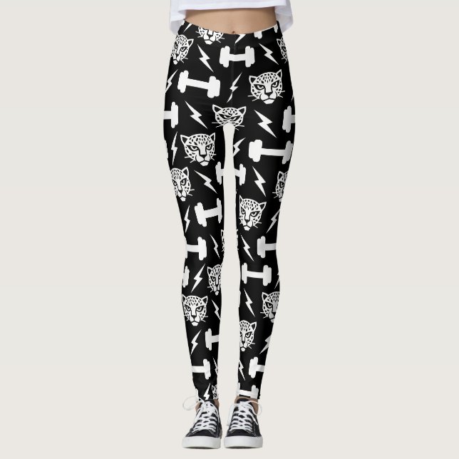Leopard-Gym-Muster Leggings (Vorderseite)