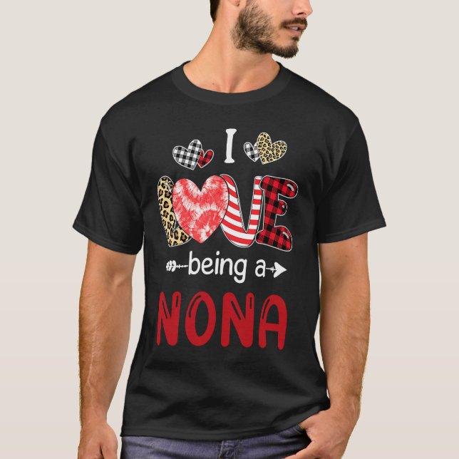 Leopard Happy Mother's Day I Love Being A Nona Buf T-Shirt (Vorderseite)