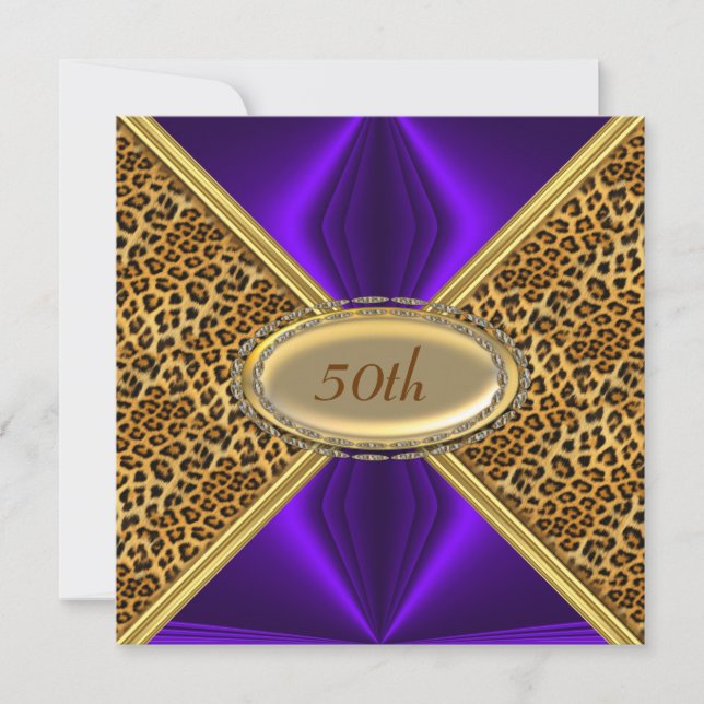Leopard Haut Geburtstagsparty Einladung (Vorderseite)