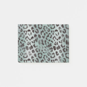 Leopard-Haut in der Mandarine Blaues Meer Post-it Klebezettel