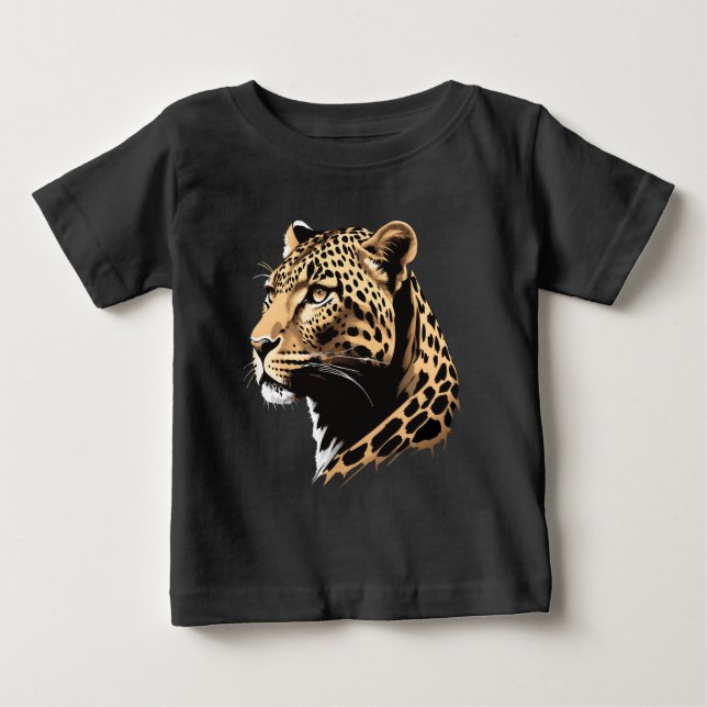 Leopard Head Baby T-shirt (Vorderseite)