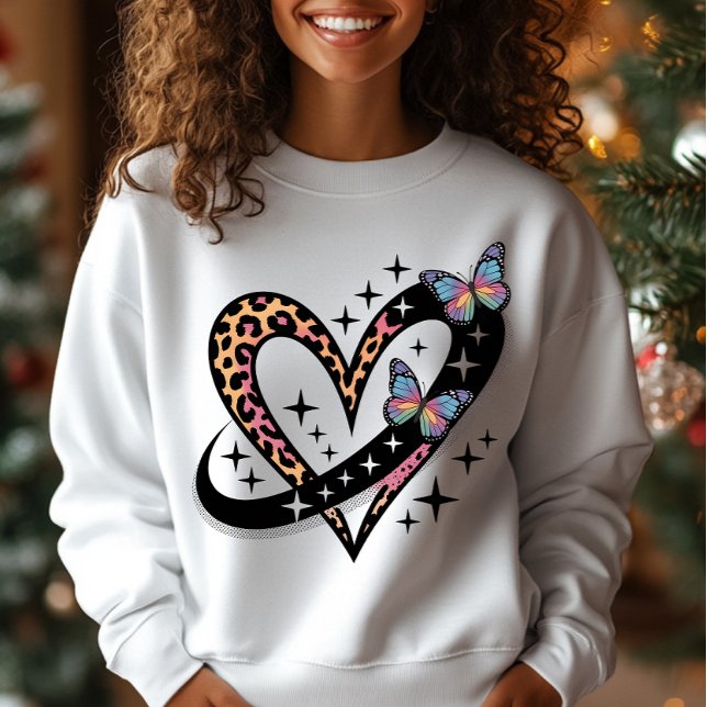 Leopard Heart Infinity Butterfly T-Shirt Hoodie (Von Creator hochgeladen)