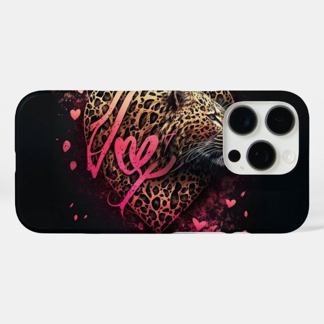 Leopard Heart Love Graffiti Art                    iPhone 16 Pro Hülle (Rückseite (Horizontal))