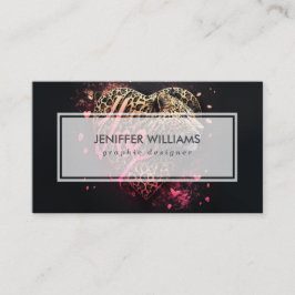 Leopard Heart Love Graffiti Art                    Visitenkarte