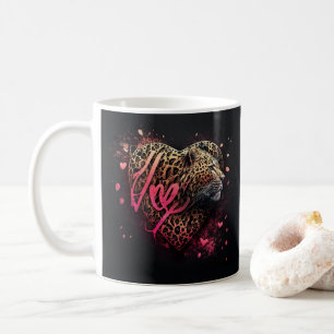 Leopard Heart Love Graffiti-Kunst Kaffeetasse