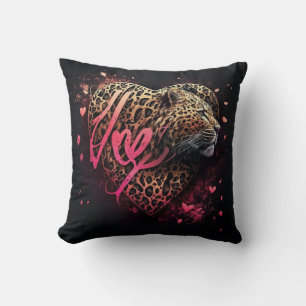 Leopard Heart Love Graffiti-Kunst                  Kissen