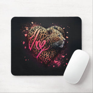Leopard Heart Love Graffiti-Kunst Mousepad