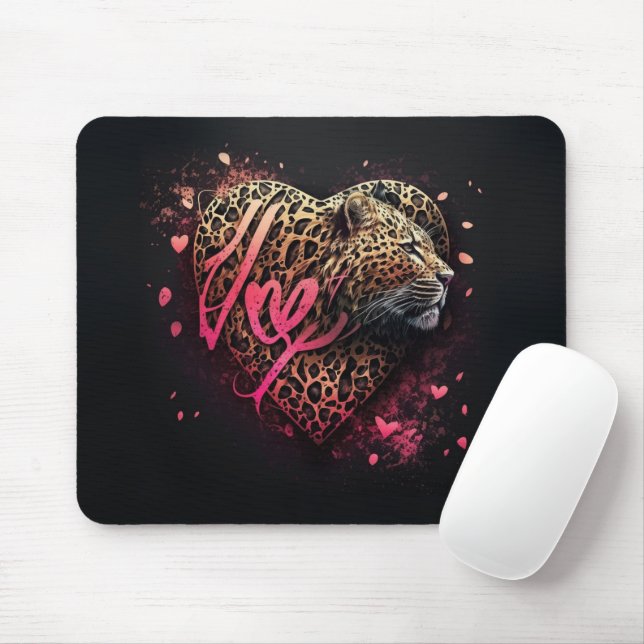 Leopard Heart Love Graffiti-Kunst                  Mousepad (Mit Mouse)