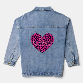 Leopard heart print jacket  jeansjacke