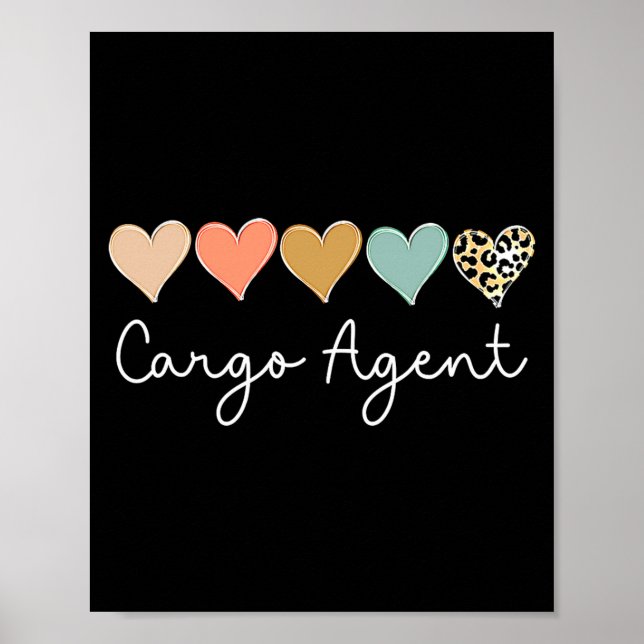 Leopard Hearts Matching Valentines Day For Cargo  Poster (Vorne)