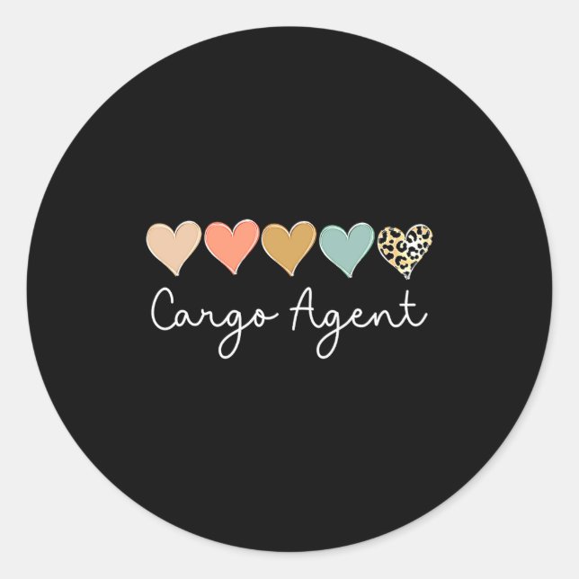 Leopard Hearts Matching Valentines Day For Cargo  Runder Aufkleber (Vorderseite)