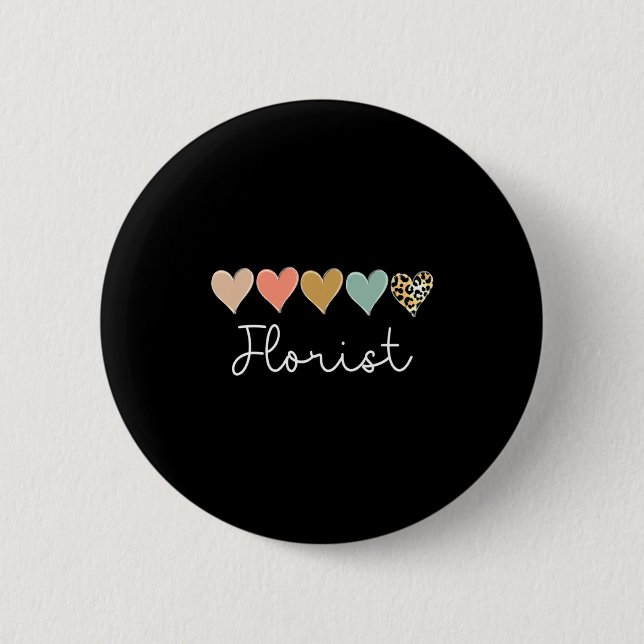 Leopard Hearts Valentines Day For Team Florist Va  Button (Vorderseite)