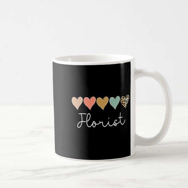 Leopard Hearts Valentines Day For Team Florist Va  Kaffeetasse (Rechts)