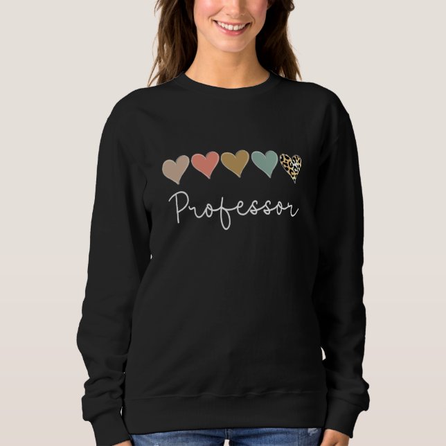 Leopard Hearts Valentine's day for Team Professor  Sweatshirt (Vorderseite)