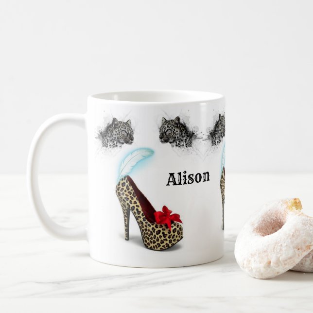 Leopard Heelses Tasse (Mit Donut)