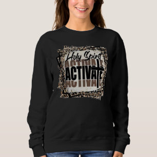 Leopard Heiliger Geist aktivieren Jesus Kreuz Vint Sweatshirt